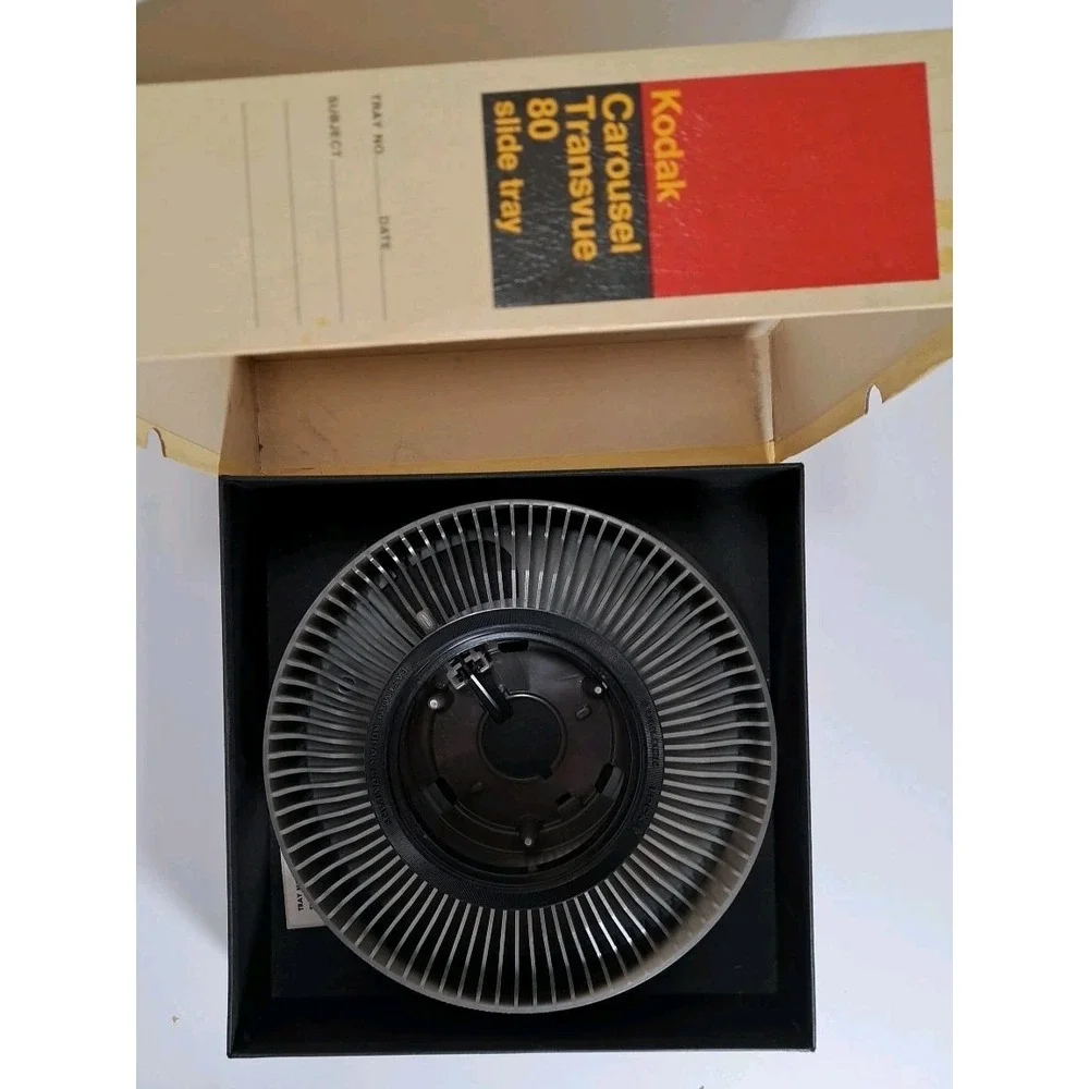 Kodak Carousel Transvue 80 Slide Tray for 35mm Projectors Vintage Gray Boxed